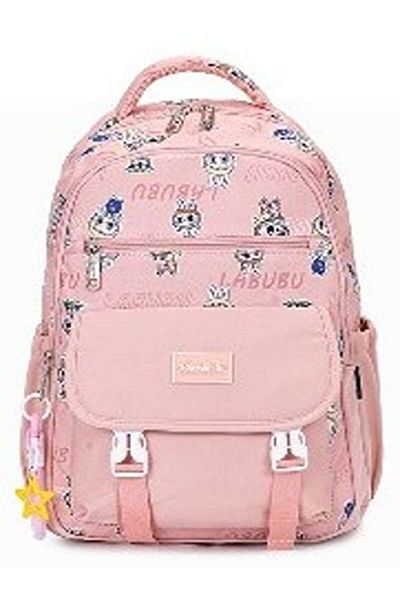 Chrisbella Labubu Print Cartoon School Backpack – Waterproof Lightweight Multi-Pocket Unisex Bag