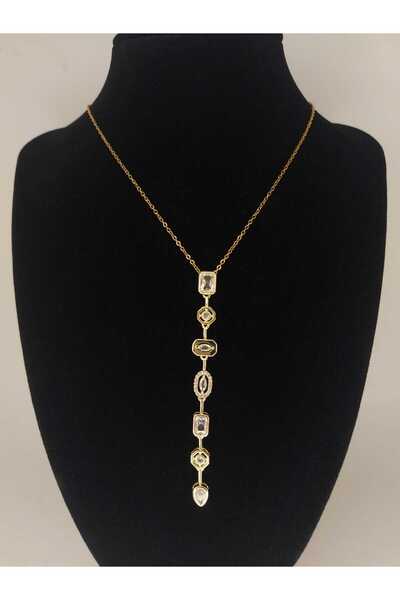 Romea Y Model Silver Color Zircon Stone Stainless Steel Low-Cut Necklace