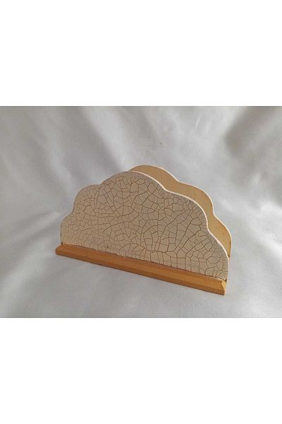 Sarisa Handmade Wooden Wavy Napkin Holder (17 X 10 X 6 cm)