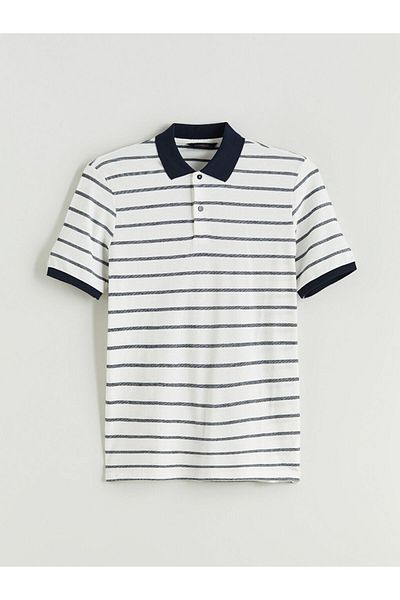 LC Waikiki New Season Polo Collar Striped Combed Cotton Men's T-Shirt - S5Q975Z8