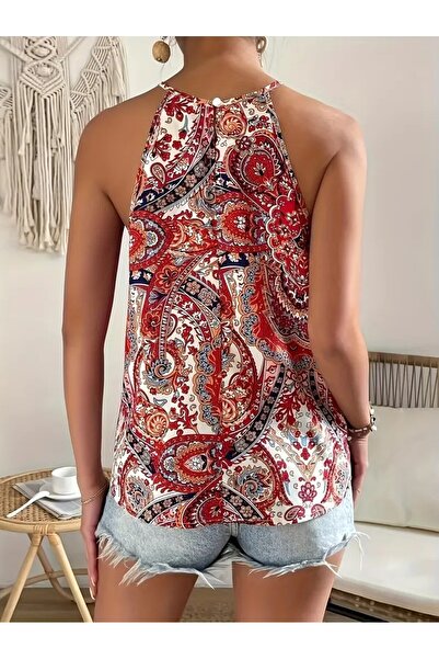 ZEYNVA Şal Desenli Halter Model Gömlek