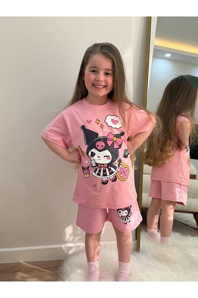 GÖKJOY BUTİK Premium Quality Kuromi Printed Girls' Set