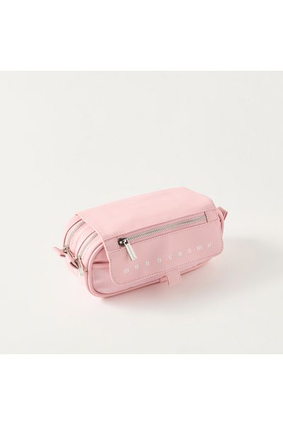 Monocrom Monocromo Solid 2-Compartment Pencil Pouch with Zip Closure