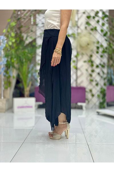 Punta Otantik Nc9802 Italian Silk Cover Shalwar Pants Black