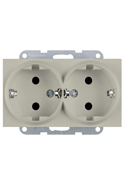 PANASONIC Double Schuko Mechanism Karre Plus 55 Soft Touch Sandstone