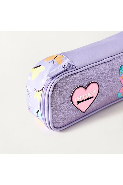 Unique Butterfly Print Pencil Case with Zip Closure