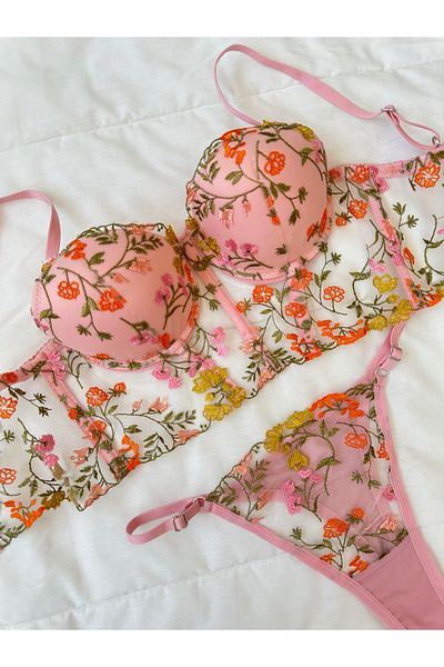 Feruzdesign Pink Daphne Bustier Suit