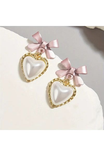 Fashionjewelery Heart Bow Earrings