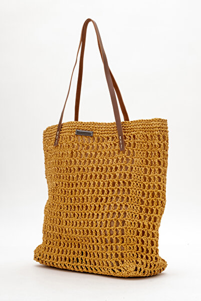 Dericlub Deri Club Women's Straw Handmade Shoulder Bag Zy 25002 Brown