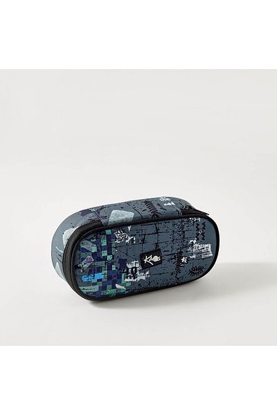 Kaos All-Over Abstract Print Pencil Pouch with Zip Closure