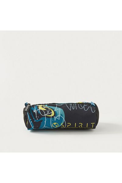Spirit حقيبة أقلام بطبعة جرافيتي مع سحاب للإغلاق
