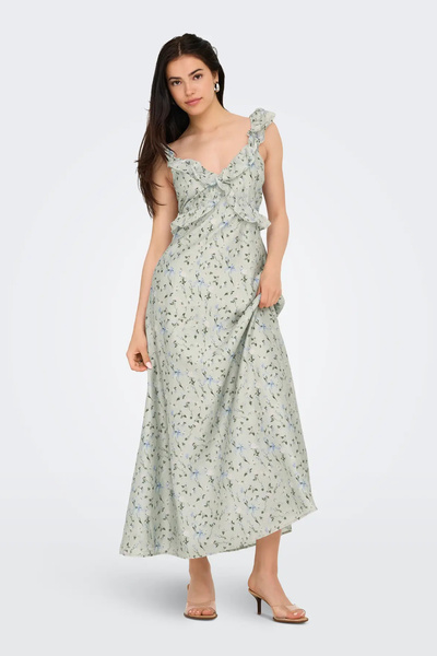 ONLY Numai femei Onlshyla rochie lungă cu model cu cravată la spate 15349070 verde