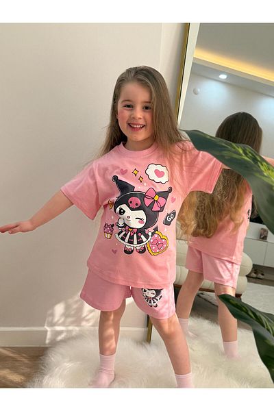 GÖKJOY BUTİK Premium Quality Kuromi Printed Girls' Set