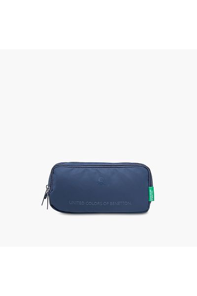 United Colors of Benetton UCB Solid 2-Compartment Pencil Pouch with Zip Closure
