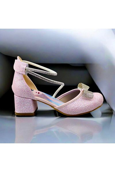 JOJO KIDS fata copil pantofi rochie de seara cu toc gros, pantofi cu toc elsa