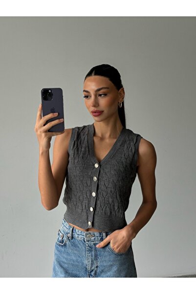 mydukkan.co Elsa Knitwear Knitted Vest Smoked