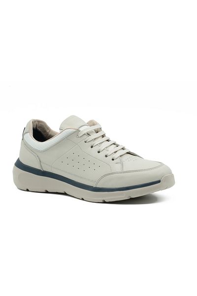 Tuna Genuine Leather Beige Casual Sports Men's Shoes - Eva Sole 242010