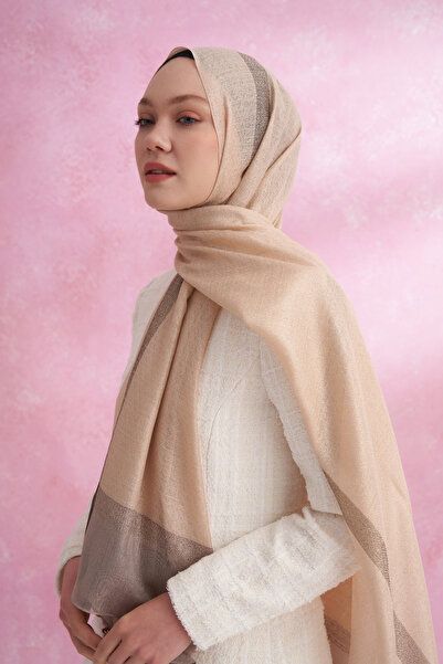 ARMANDA Silk Pearl Shawl - Beige