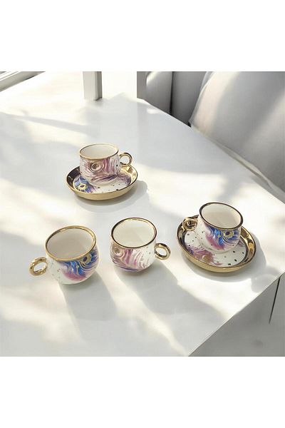 partridge store Gold Gilding Peacock Cup Set of 6