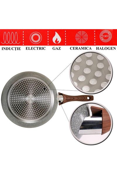 Magic Home Classic frying pan, 26 cm, non-stick, Black Marble Line, MagicHome