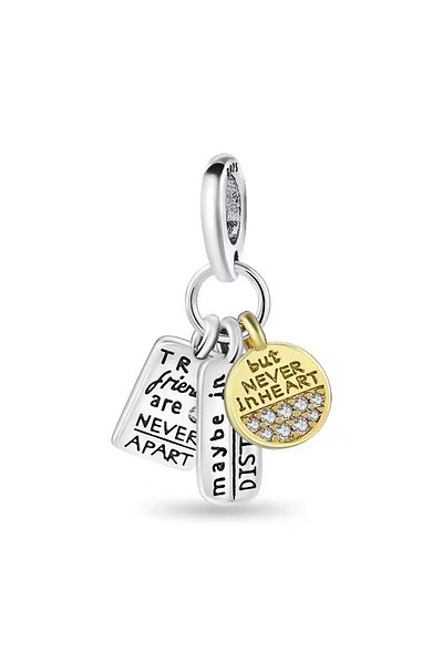 Fubena Real Friends Never Leave Written Dangle Charm