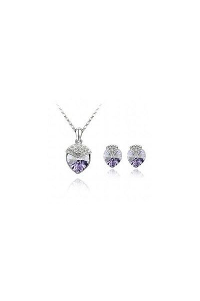Kelan Elegant jewelry set – heart with bracelet and Crystal Mov crystals