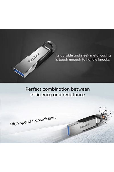 SanDisk Stick de Memorie 128GB, USB 3.0, Click SanDisk, Metal, Grey