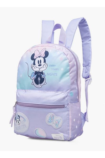 Disney Minnie Mouse Print School Backpack with Adjustable Shoulder Straps and Zip Closure - 33x25x10 cm