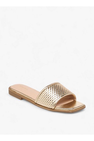 Flora Bella by Shoexpress Women Textured Slip-On Flat Sandals