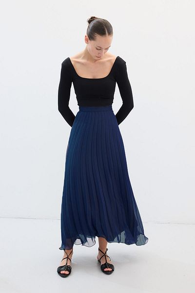 Hooopstore Φούστα Allure Σιφόν Πλίσέ Λαζούρι