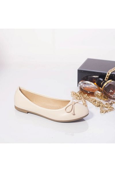 MODA STİL Beige ballerinas, eco-leather, amany, 40