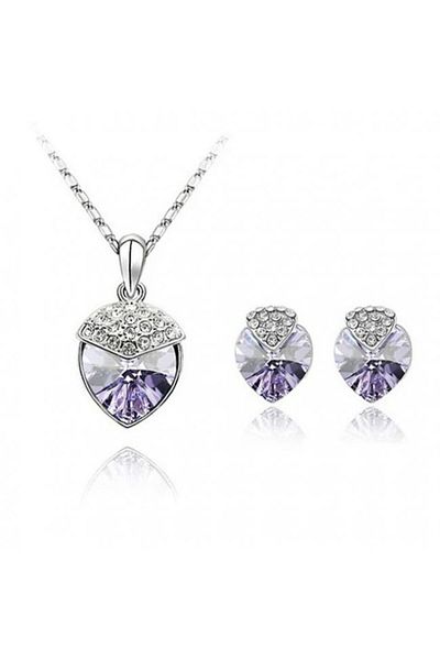 Kelan Elegant jewelry set – heart with bracelet and Crystal Mov crystals