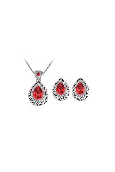 Kelan Queen Elegance jewelry set – Royal Red crystals, S925 silver plated