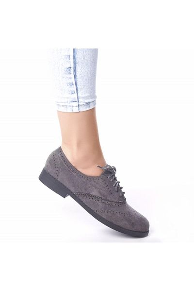 MODA STİL Casual shoes janette gray eco-leather suede, 36