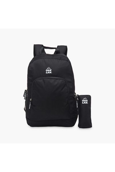 Oaklan by Shoexpress Logo Print School Backpack with Zip Closure and Pouch - 32x13x45 cm