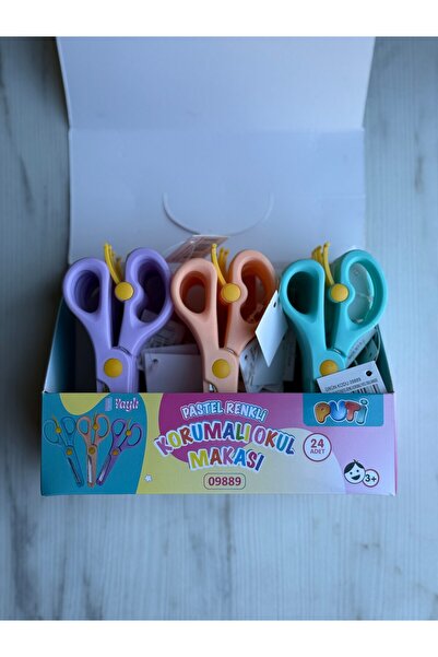 maycup Karışık Öğrenci Makası 24 Adet Küt Uç Korumalı Okul Makası Çocuk Makası Okul Öncesi Kreş