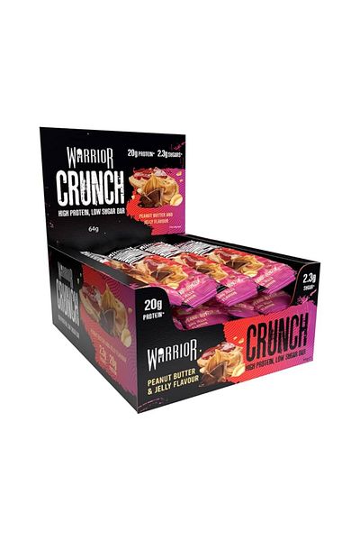 warrior Crunch High Protein Bar – Peanut Butter & Jelly Pack of 12