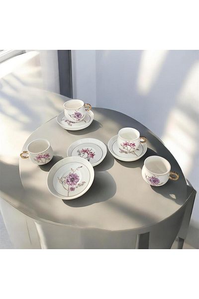 partridge store Flower Porcelain Cup Set of 6
