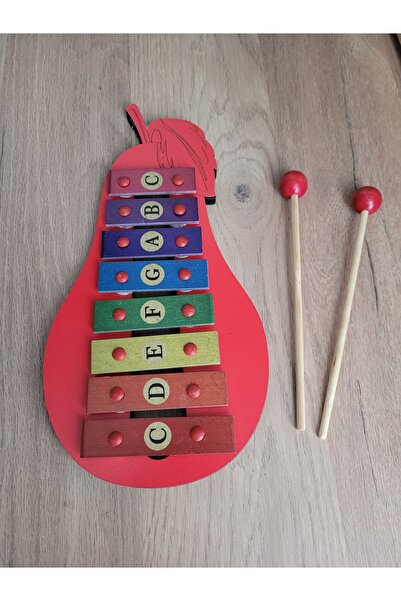 m montefair Colorful Pear Wooden Children's Metalphone / Xylophone - Educational Musical Toy (27X12 cm)
