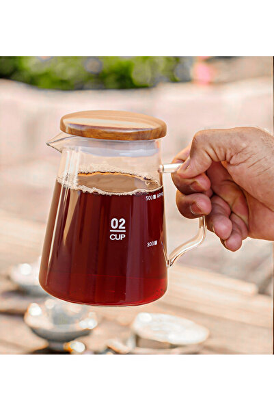 Omran Cart وعاء تقديم زجاجي سعة 600 مل مع غطاء خشبي، مقاوم للحرارة، مناسب لقط...