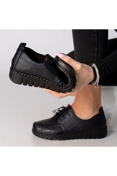 MODA STİL Pantofi dama albastru piele ecologica ajuana, 36