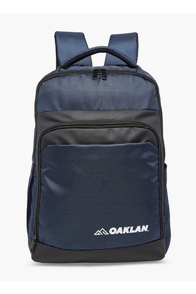 Oaklan by Shoexpress Boys Logo Print School Backpack with Adjustable Straps and Zip Closure - 14x30x43 cm