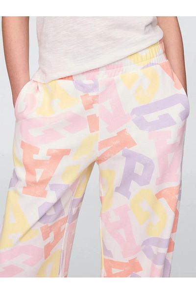 GAP Κοριτσίστικο Ecru V-frch Wide Leg Pant Φούτερ 745989000-πολύχρωμο