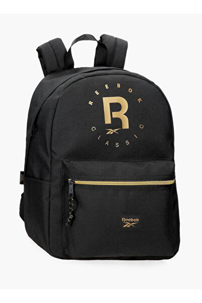 Reebok Logo Print School Backpack with Adjustable Straps and Zip Closure - 38...