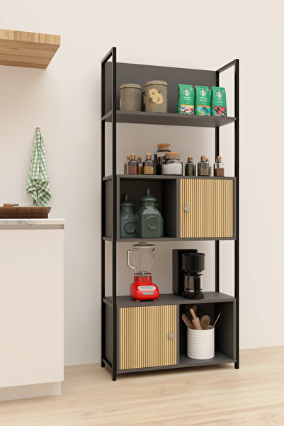 Remaks DENİZ Mutfak Dolabı Mutfak Rafı Çok Amaçlı Dolap-ANTRASİT -ARNO