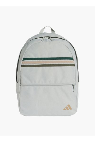adidas Logo Print School Backpack with Adjustable Straps and Zip Closure