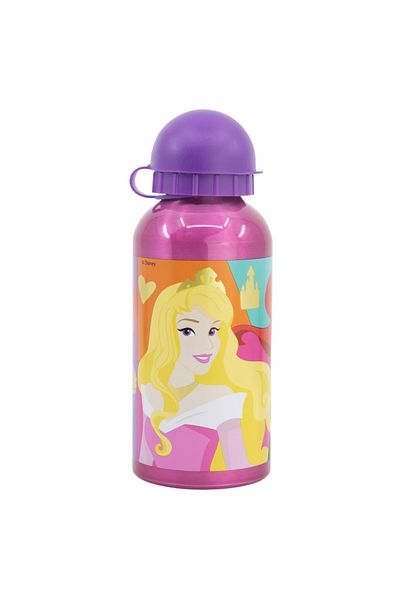 Disney Water bottle, for children, aluminum, BPA-free, multicolor, 400 ml, Bright & Bold, Princess