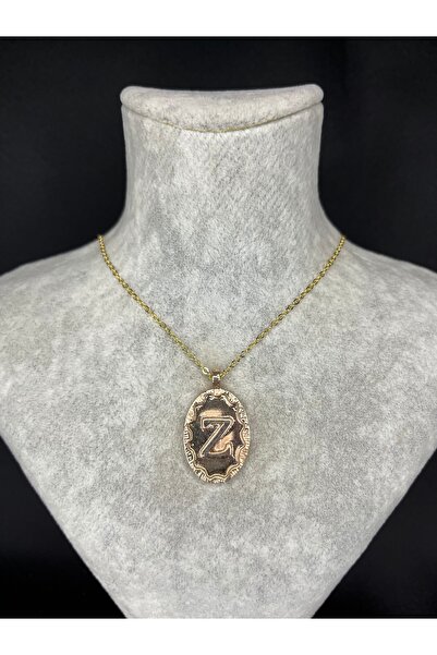 Mos Tespih Letter Z Gold Steel Necklace