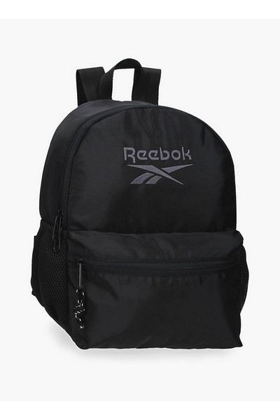 Reebok حقيبة ظهر مدرسية بطباعة شعار مع أحزمة قابلة للتعديل وسحاب للإغلاق - 38 × 19 × 43 سم