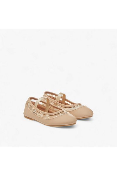 Flora Bella by Shoexpress Embroidered Ballerina Shoes with Elasticated Strap